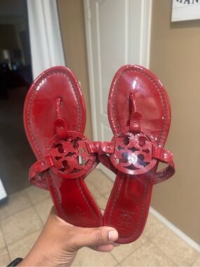 Tory Burch Patent Miller Thong Sandals